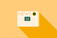 Icon of a newspaper with the Marywood M logo in the center